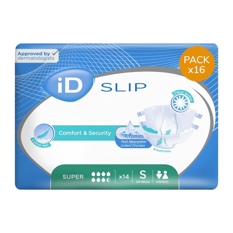 Couches adulte - Ontex-ID Expert Slip S Super - Pack économique Ontex ID Expert Slip - 1 Couches adulte - Ontex-ID Expert Slip S Super - Pack économique Ontex ID Expert Slip - 1