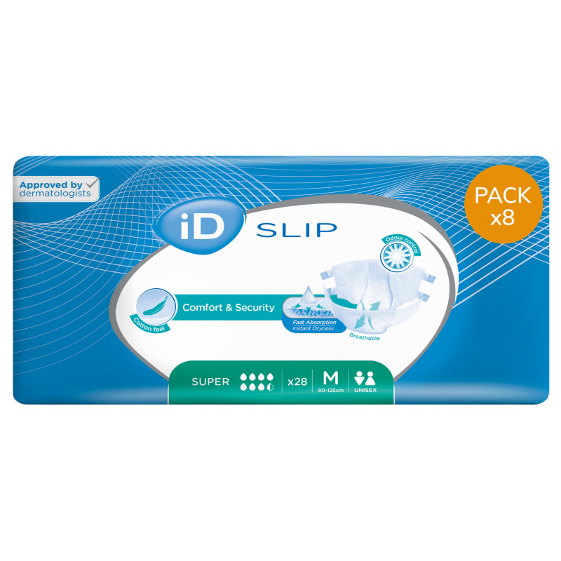 Couches adulte - Ontex-ID Expert Slip M Super - Pack économique Ontex ID Expert Slip - 1 Couches adulte - Ontex-ID Expert Slip M Super - Pack économique Ontex ID Expert Slip - 1