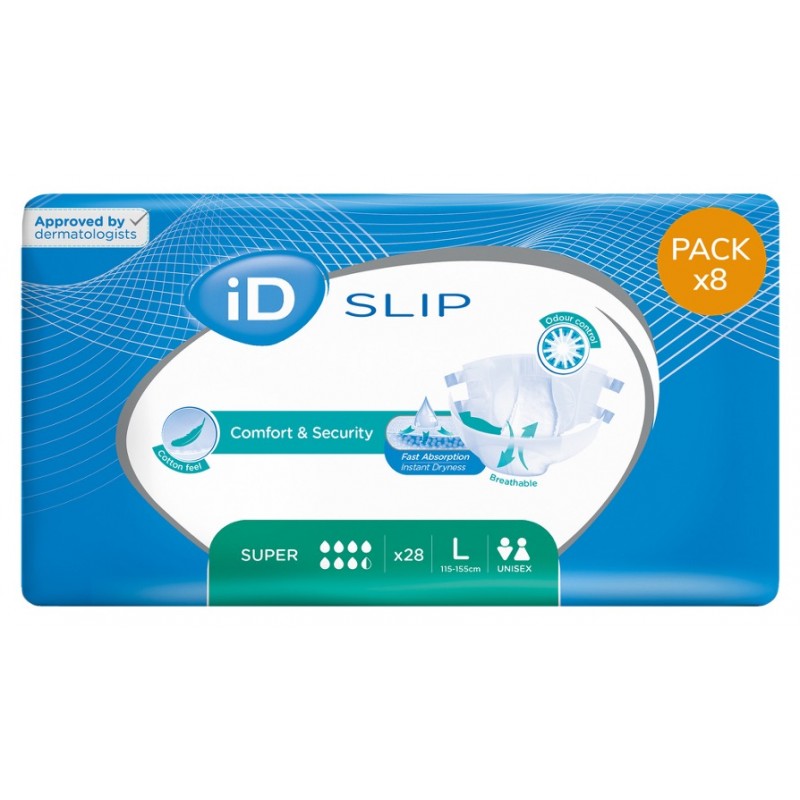 Couches adulte - Ontex-ID Expert Slip L Super - Pack économique Ontex ID Expert Slip - 1 Couches adulte - Ontex-ID Expert Slip L Super - Pack économique Ontex ID Expert Slip - 1
