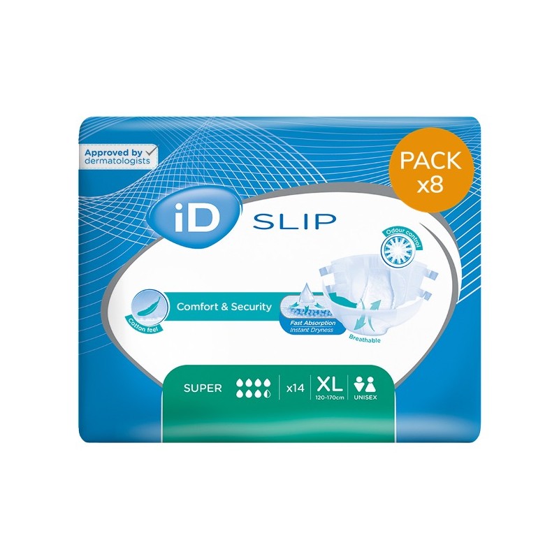 Couches adulte - Ontex-ID Expert Slip XL Super - Pack économique Ontex ID Expert Slip - 1 Couches adulte - Ontex-ID Expert Slip XL Super - Pack économique Ontex ID Expert Slip - 1