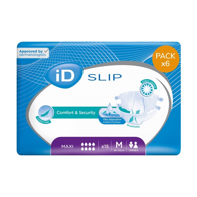 Couches adulte - Ontex-ID Expert Slip M Maxi - Pack de 6 sachets Ontex ID Expert Slip - 1 Couches adulte - Ontex-ID Expert Slip M Maxi - Pack de 6 sachets Ontex ID Expert Slip - 1