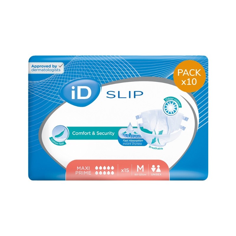 Couches adulte - Ontex-ID Expert Slip - M - Maxi Prime - Pack économique Ontex ID Expert Slip - 1 Couches adulte - Ontex-ID Expert Slip - M - Maxi Prime - Pack économique Ontex ID Expert Slip - 1