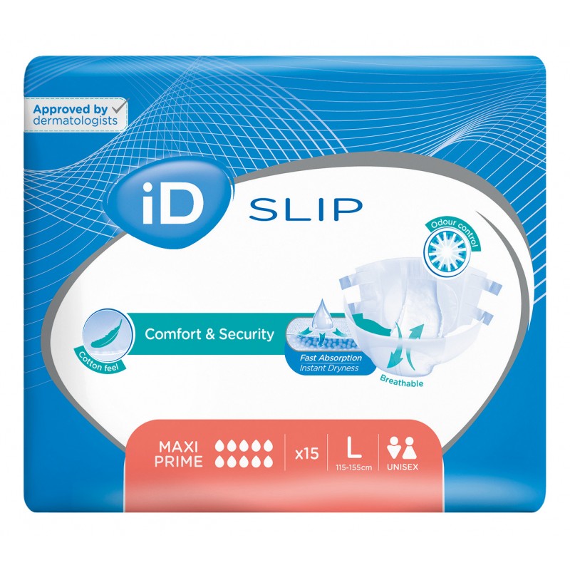 Couches adulte - Ontex-ID Expert Slip - L - Maxi Prime Ontex ID Expert Slip - 1