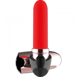 ROUGE À LÈVRES VIBRATOIRE RECHARGEABLE LUXE COQUETTE NOIR / OR COQUETTE TOYS - 5