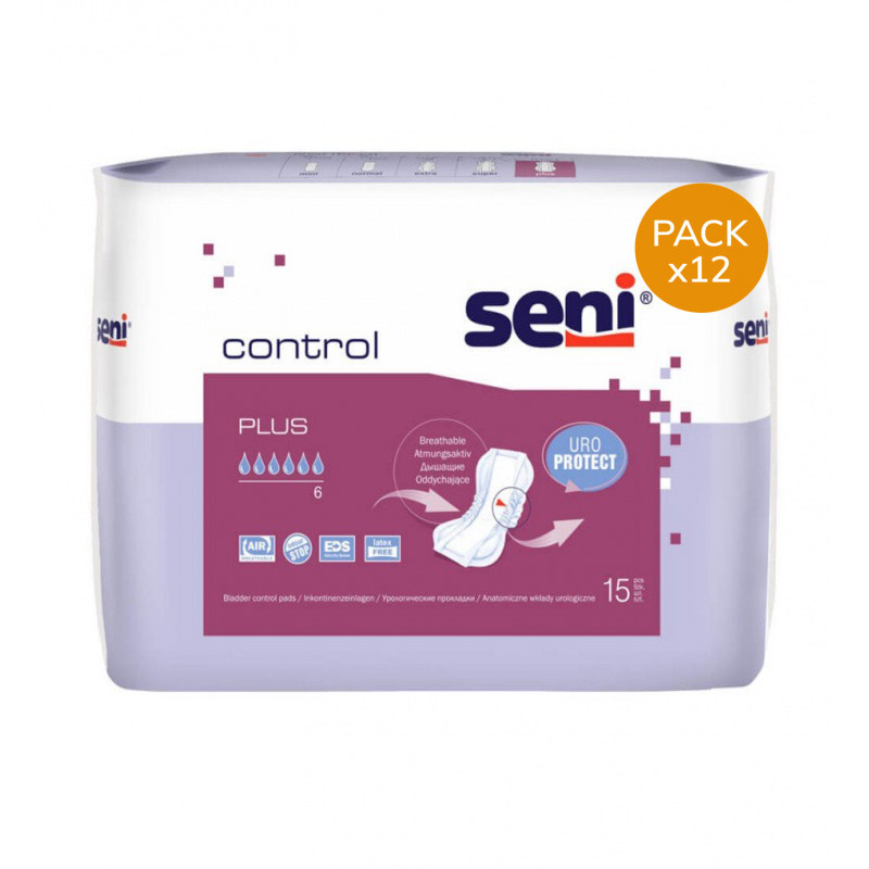 Protection urinaire anatomique Seni control plus - Pack de 12 sachets Seni - 1