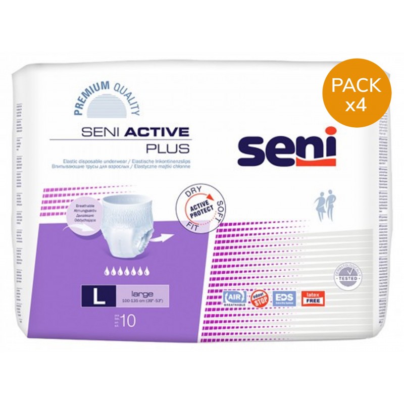 Slip absorbant / Pants - Seni Active Plus L - Pack de 4 sachets Seni Active - 1 Slip absorbant / Pants - Seni Active Plus L - Pack de 4 sachets Seni Active - 1