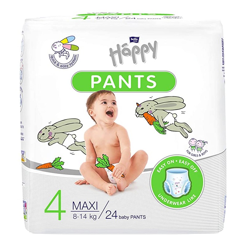 BEBE HAPPY - Pants MAXI T4 - 8 /14 kg - 24 Pièces BEBE HAPPY - 1 BEBE HAPPY - Pants MAXI T4 - 8 /14 kg - 24 Pièces BEBE HAPPY - 1