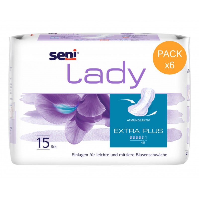 Protection urinaire femme - Seni Lady extra Plus - Pack de 6 sachets Seni Lady - 1