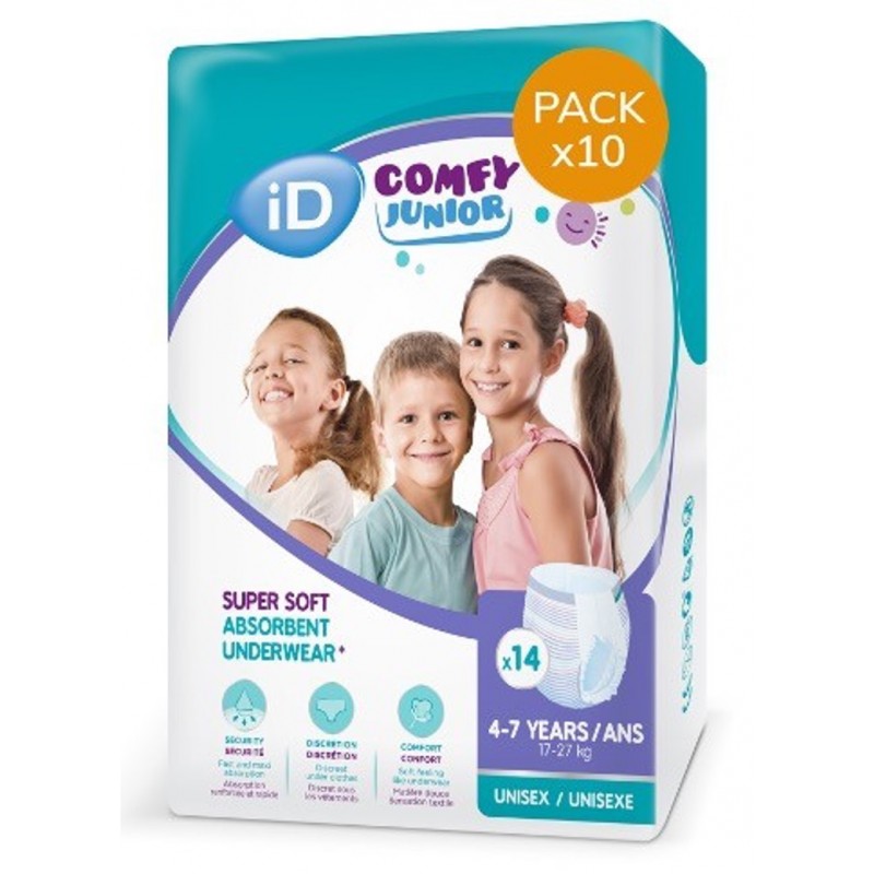 Slips absorbants / Pants enfants - Ontex ID Comfy Junior 4 - 7 ans - Pack économique Ontex ID Comfy Junior - 1 Slips absorbants / Pants enfants - Ontex ID Comfy Junior 4 - 7 ans - Pack économique Ontex ID Comfy Junior - 1