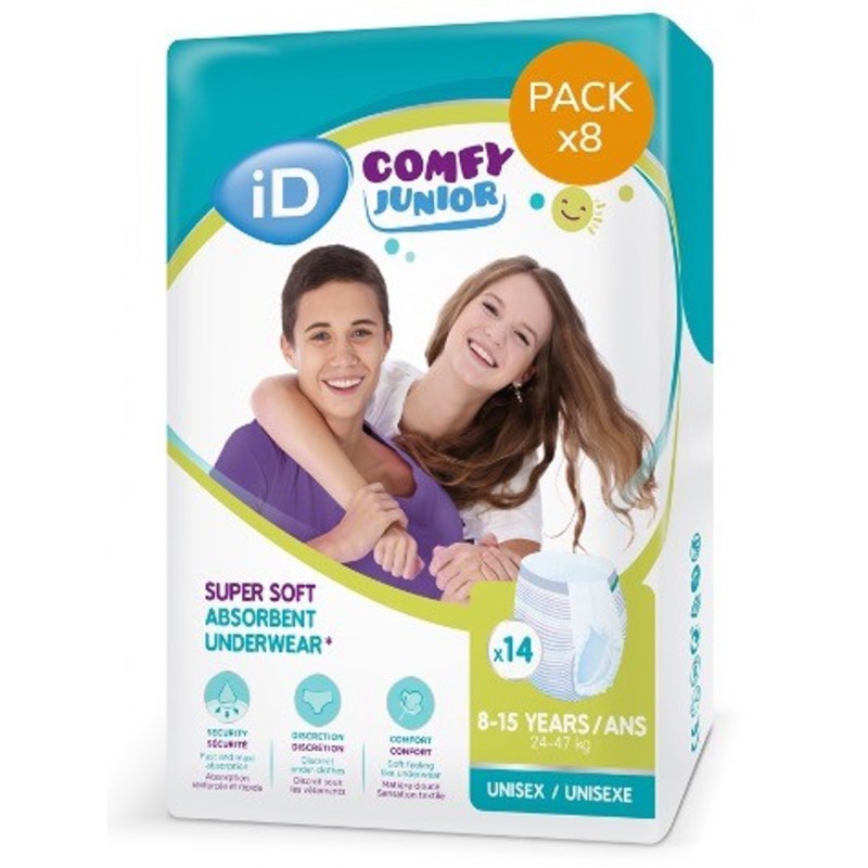 Slip absorbant / Pants enfant - Ontex ID Comfy Junior 8 - 15 ans - Pack économique Ontex ID Comfy Junior - 1