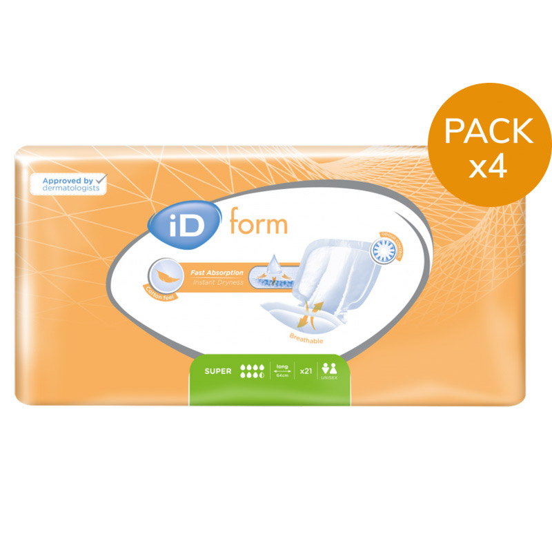 Protection urinaire anatomique - Ontex ID Expert Form Super - Pack de 4 sachets Ontex ID Expert Form - 1