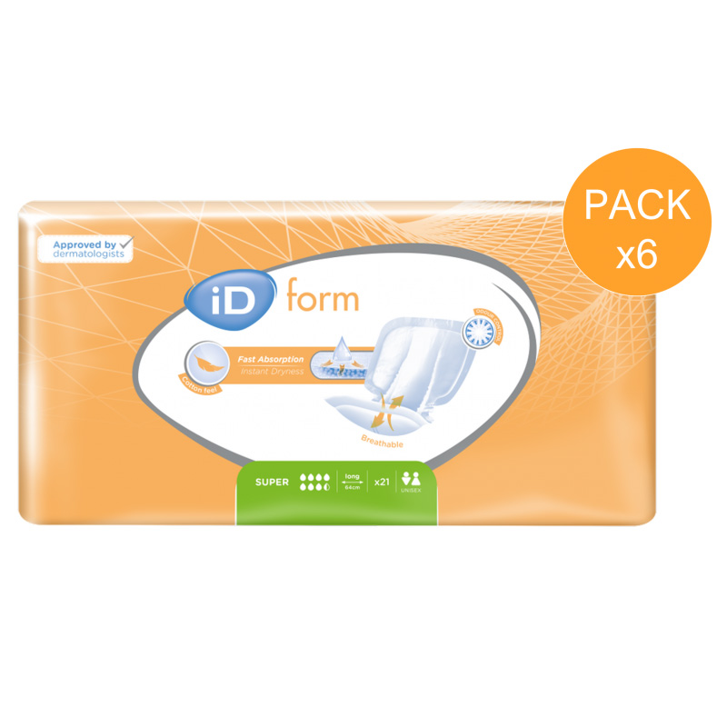 Protection urinaire anatomique - Ontex ID Expert Form Super - Pack de 6 sachets Ontex ID Expert Form - 1