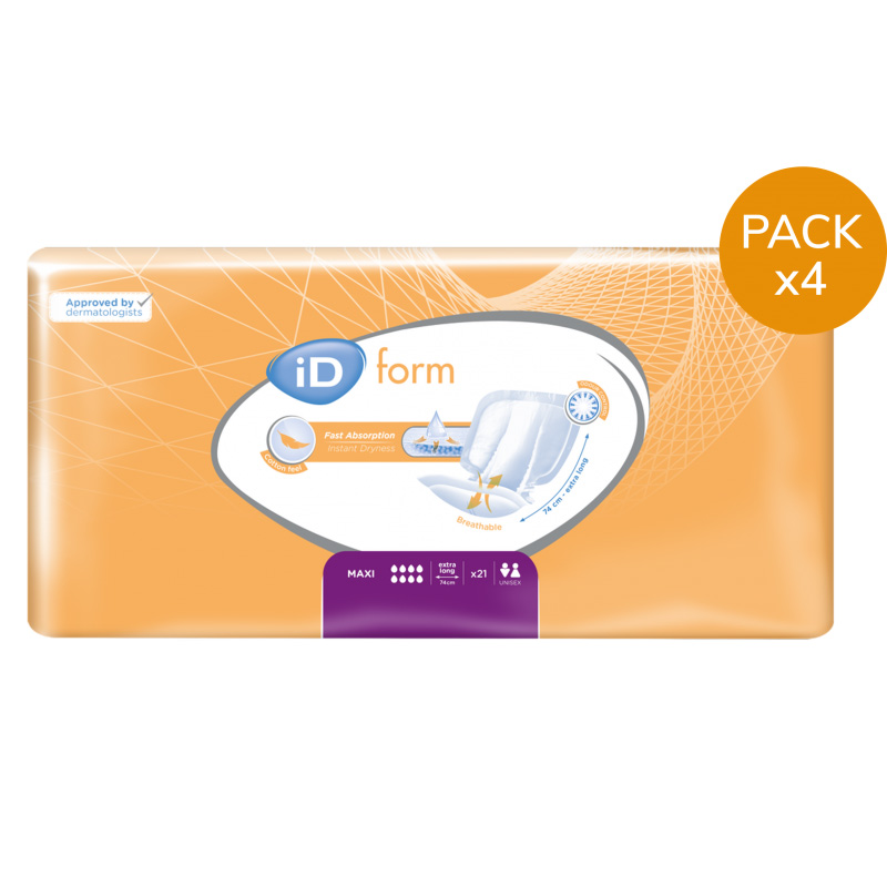 Protection urinaire anatomique - Ontex ID Expert Form Maxi - Pack de 4 sachets Ontex ID Expert Form - 1