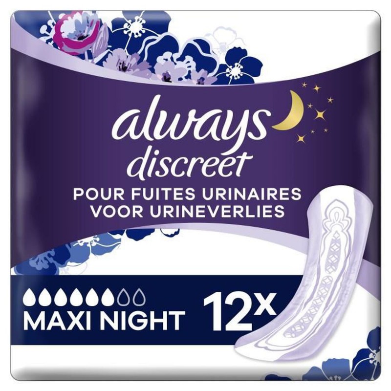ALWAYS Discreet Maxi Night protection urinaire femme Liv 24h