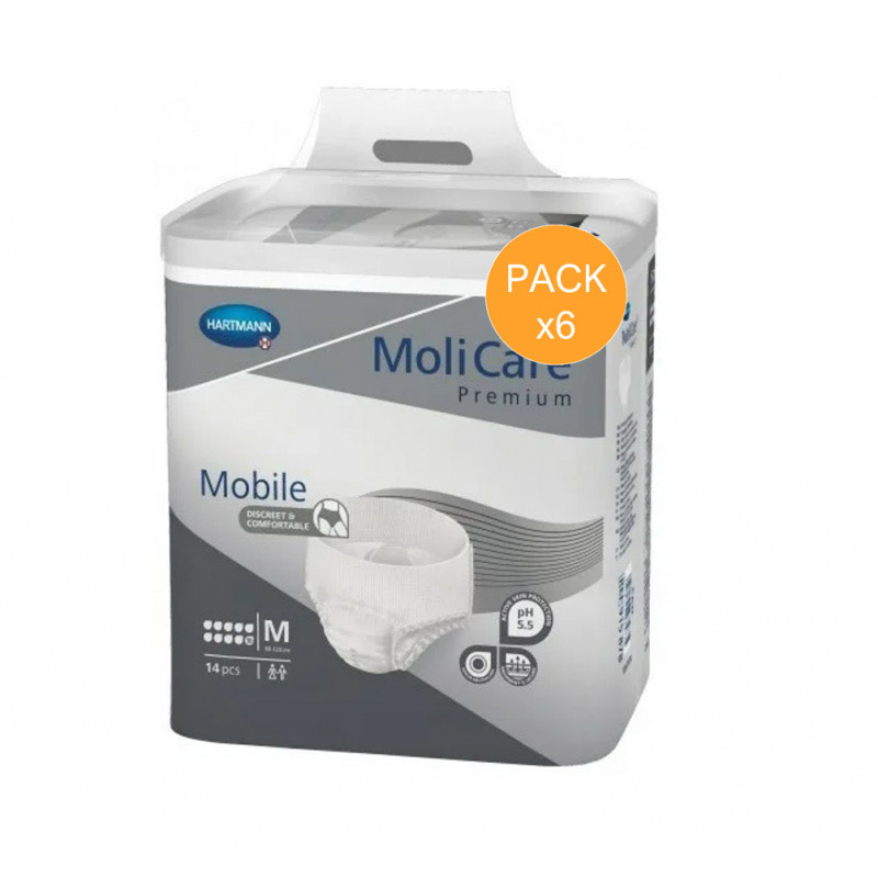 Slip Absorbant / Pants - MoliCare Mobile - M - 10 gouttes - Pack de 6 sachets Hartmann MoliCare Premium Mobile - 1