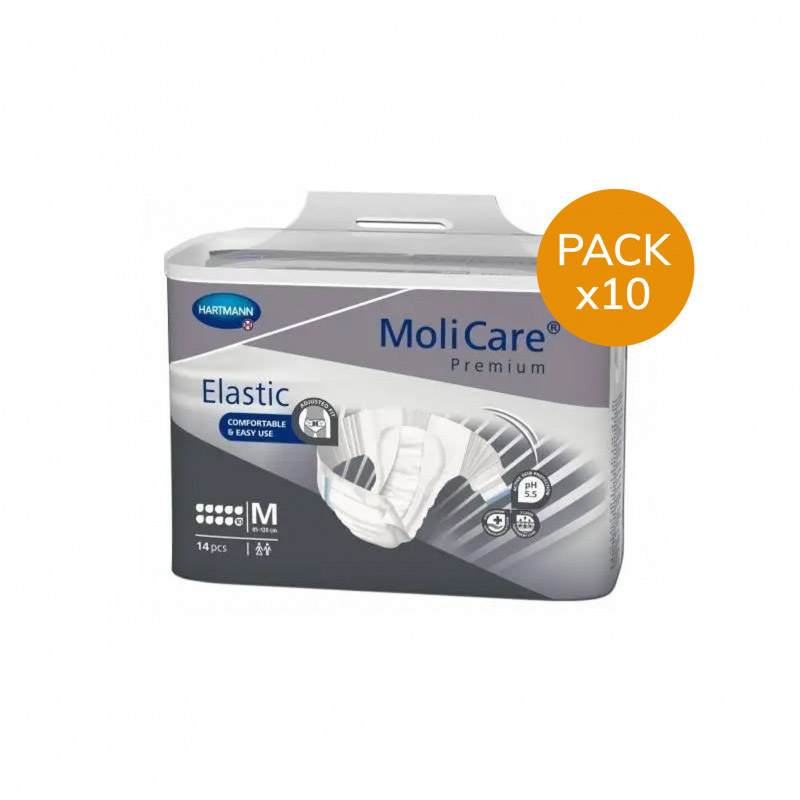 Couches adulte - Hartmann MoliCare Elastic M - 10 Gouttes - Pack de 10 sachets Hartmann Molicare Premium Elastic - 1 Couches adulte - Hartmann MoliCare Elastic M - 10 Gouttes - Pack de 10 sachets Hartmann Molicare Premium Elastic - 1