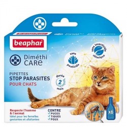 14197 - DIMETHICARE, pipettes stop parasites pour chats - 6 x 1 ml