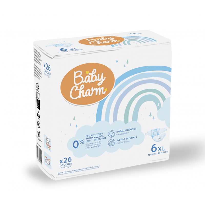 Couches Baby Charm Super Dry Flex XL 16kg+ Baby Charm - 1