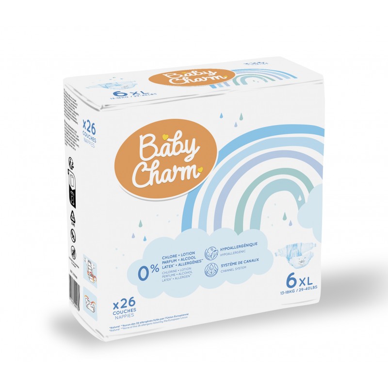 Couches Baby Charm Super Dry Flex XL 16kg+ SENEA