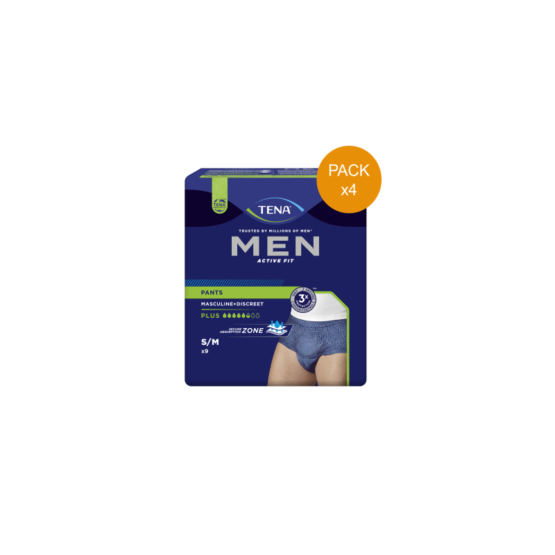 Protection urinaire homme -TENA Men Active Fit - M - Pack de 4 sachets Tena Men - 4