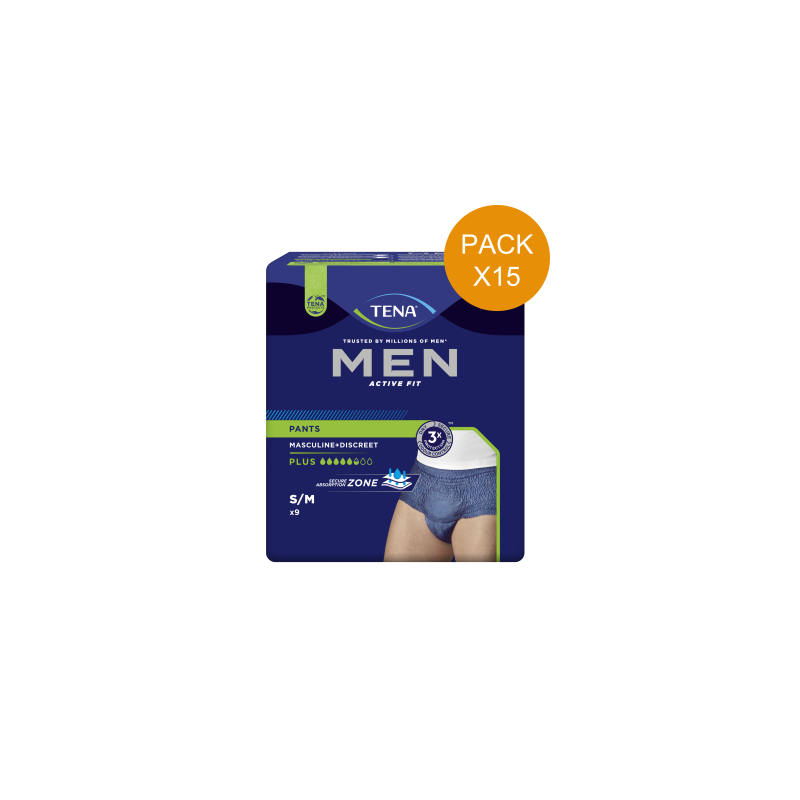 Protection urinaire homme -TENA Men Active Fit - M - Pack Economique Tena Men - 5