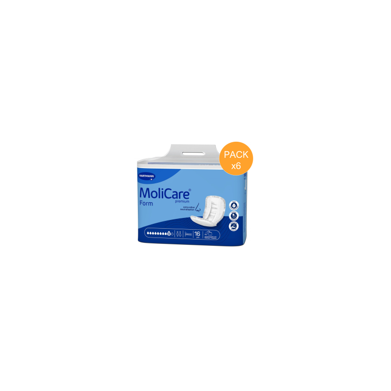 Protection urinaire anatomique - Hartmann Molicare Premium Form Maxi - 9 gouttes - Pack de 6 sachets Hartmann MoliCare Premium F Protection urinaire anatomique - Hartmann Molicare Premium Form Maxi - 9 gouttes - Pack de 6 sachets Hartmann MoliCare Premium F