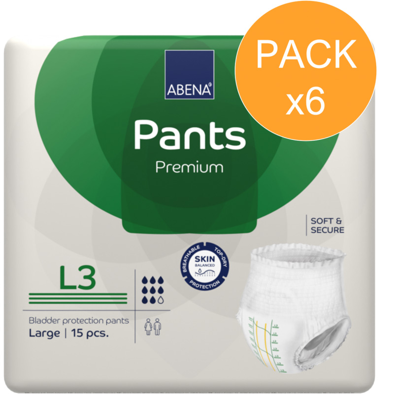 Slip Absorbant / Pants - Abena Pants L N°3 - Pack de 6 sachets Abena Abri Flex - 1 Slip Absorbant / Pants - Abena Pants L N°3 - Pack de 6 sachets Abena Abri Flex - 1