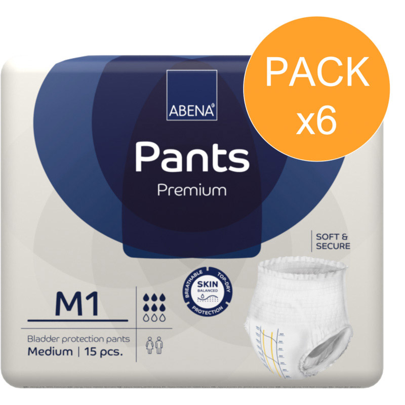 Slip Absorbant / Pants - Abri-Flex - M - N°1 - Pack de 6 sachets Abena Abri Flex - 1 Slip Absorbant / Pants - Abri-Flex - M - N°1 - Pack de 6 sachets Abena Abri Flex - 1