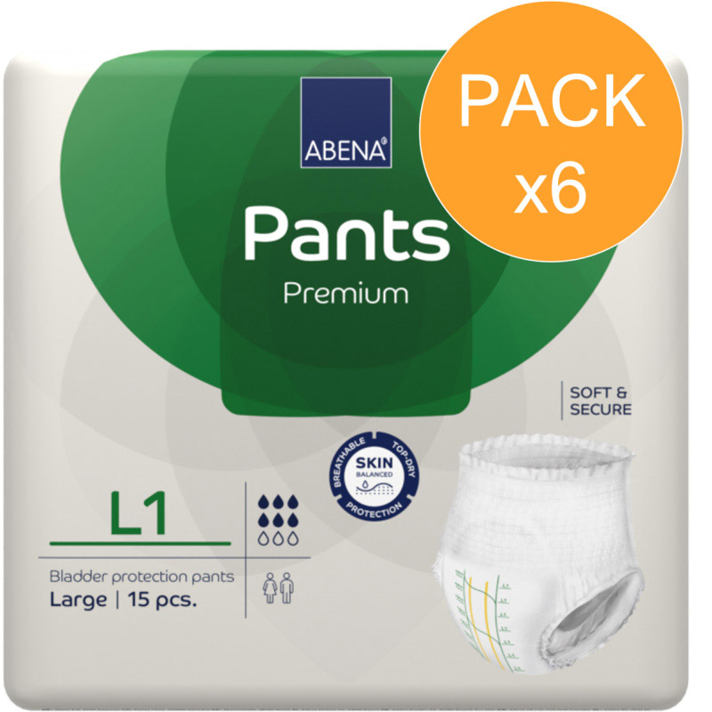 Slip Absorbant / Pants - Abri-Flex - L - N°1 - Pack de 6 sachets Abena Abri Flex - 4 Slip Absorbant / Pants - Abri-Flex - L - N°1 - Pack de 6 sachets Abena Abri Flex - 4