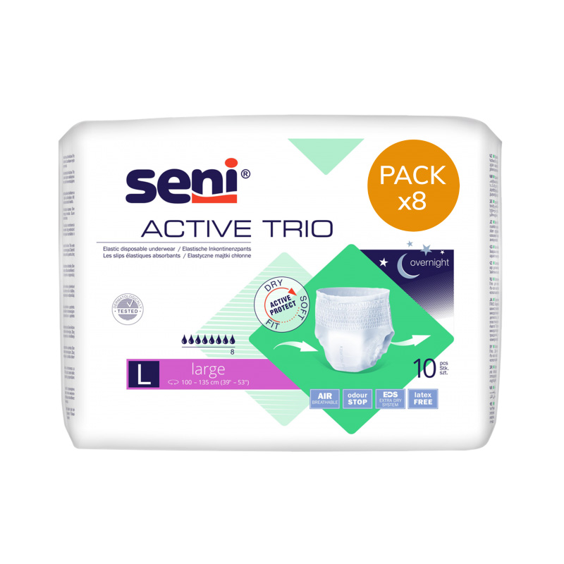 Seni Active Trio L - Slip absorbant / Pants - Pack de 8 sachets Seni Active - 2