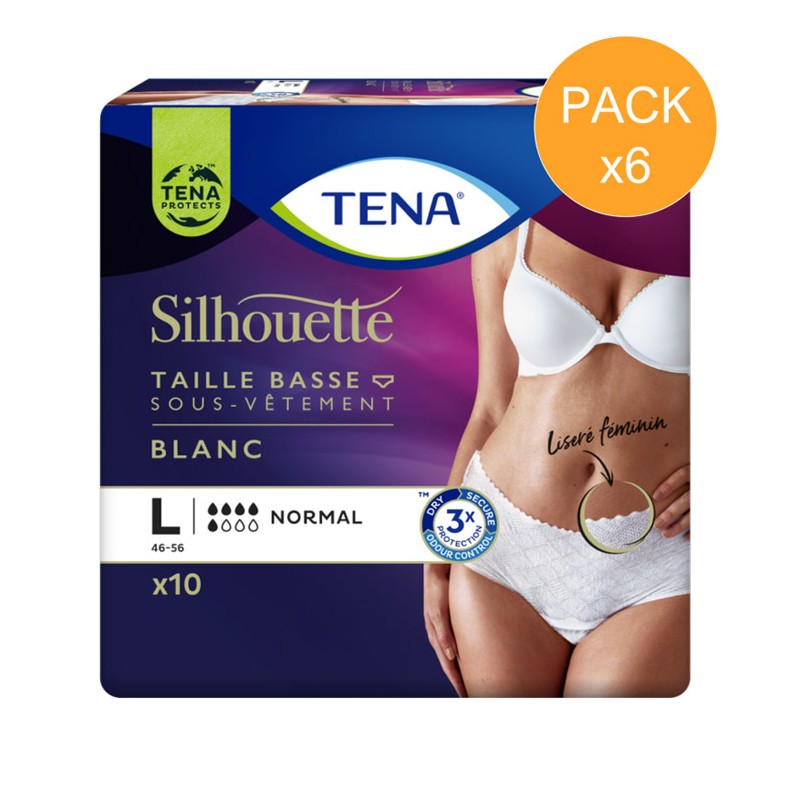 Protection urinaire femme - TENA Silhouette Normal - Large - Pack de 6 sachets Tena Silhouette - 1