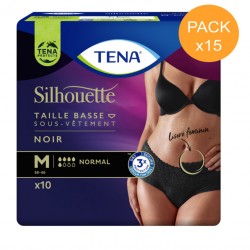Protection urinaire femme - TENA Silhouette Normal Noir - M (taille basse) - Pack Economique Tena Silhouette - 1
