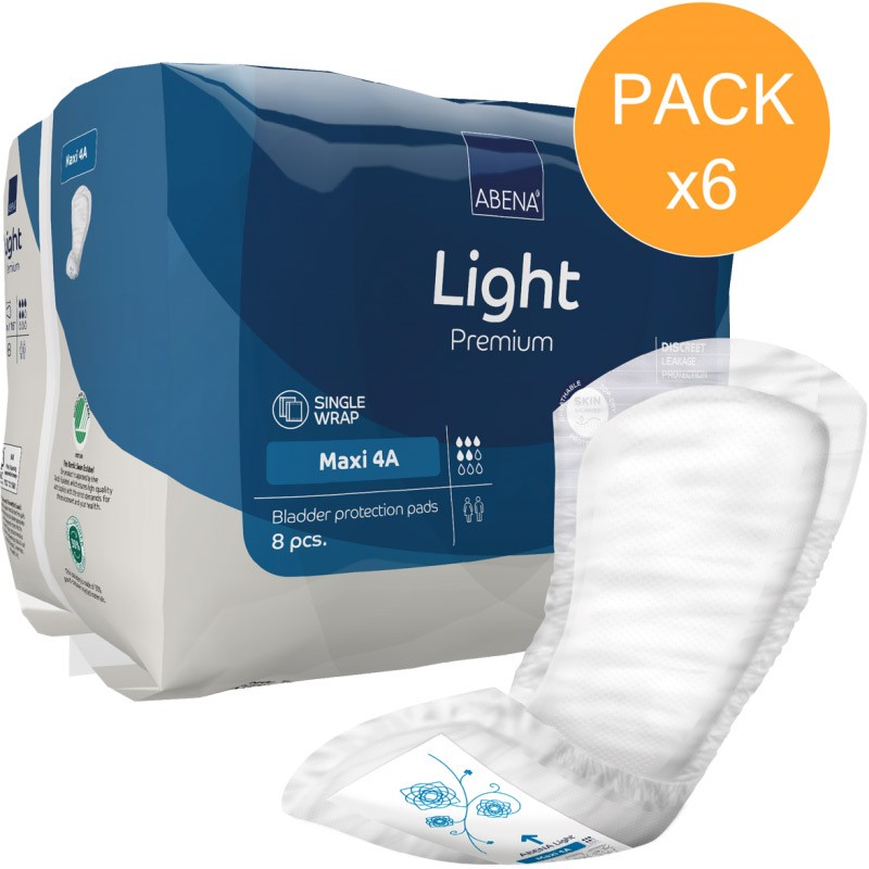 Protection urinaire femme - Abena-Frantex Light Maxi - N°4A - Pack de 6 sachets Abena Light - 1 Protection urinaire femme - Abena-Frantex Light Maxi - N°4A - Pack de 6 sachets Abena Light - 1