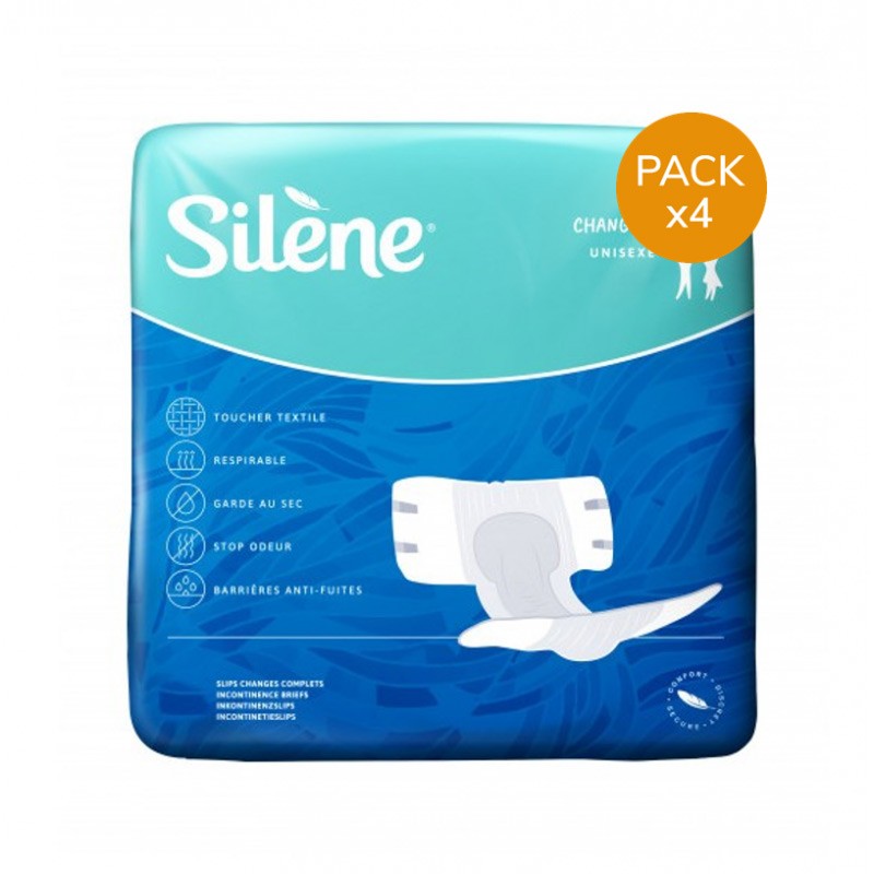 Couches adulte - Silène Slip M Super Jour - Pack de 4 sachets Silène - 1 Couches adulte - Silène Slip M Super Jour - Pack de 4 sachets Silène - 1