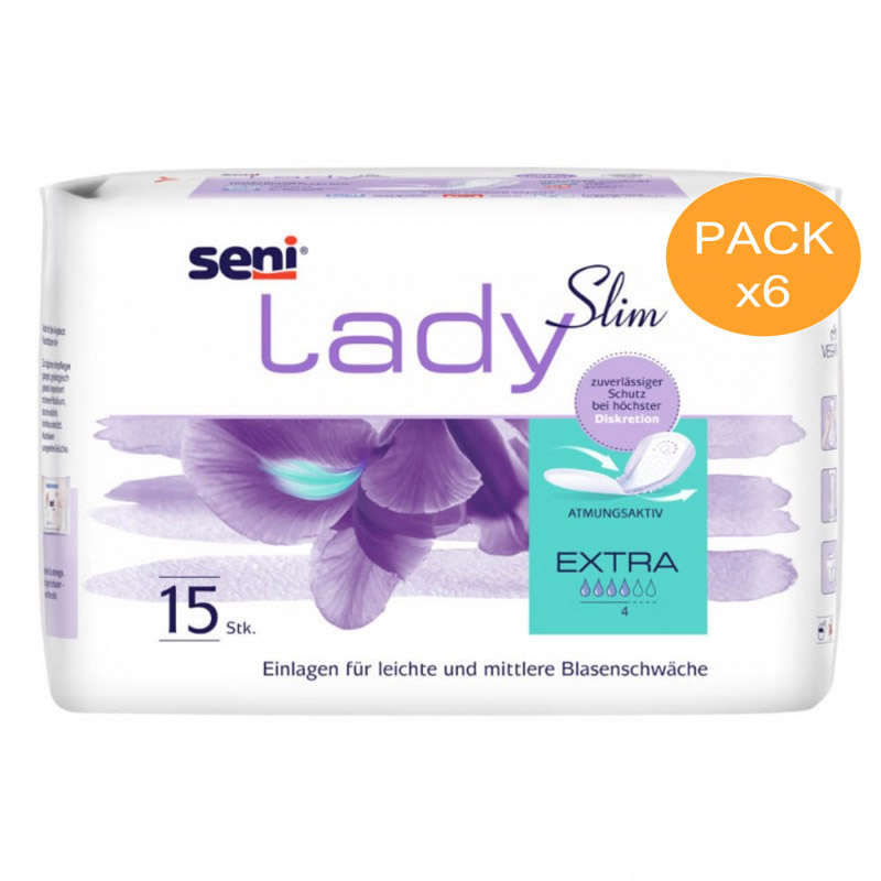 Protection urinaire femme - Seni Lady extra - Pack de 6 sachets Seni - 1 Protection urinaire femme - Seni Lady extra - Pack de 6 sachets Seni - 1