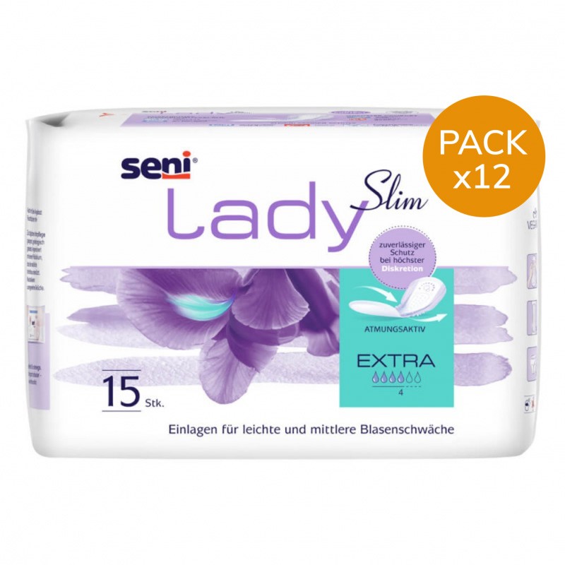 Protection urinaire femme - Seni Lady extra - Pack de 12 sachets Seni - 1