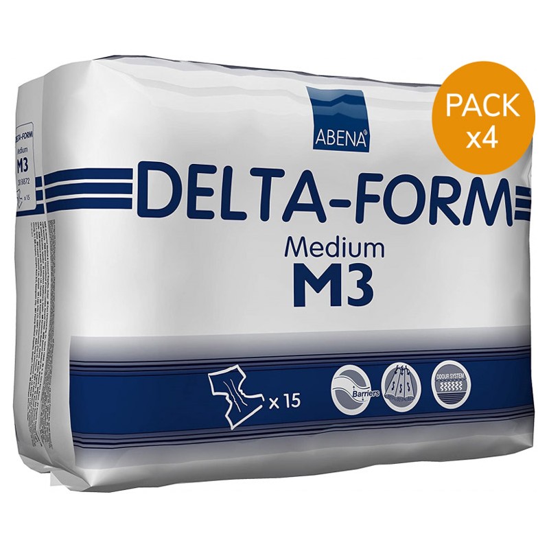 Couches adulte Abena-Frantex Delta-Form M N°3 - Pack de 4 sachets Abena Abri Form - 1 Couches adulte Abena-Frantex Delta-Form M N°3 - Pack de 4 sachets Abena Abri Form - 1