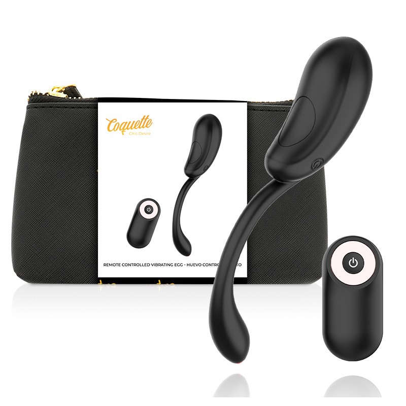 TELECOMMANDE COQUETTE HUEVO RECHARGEABLE NOIR / OR COQUETTE TOYS - 1