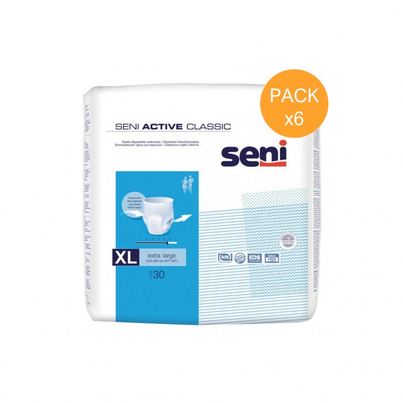 Slip absorbant/ Pants Seni Active Classic XL - Pack de 6 sachets Seni Classic - 1 Slip absorbant/ Pants Seni Active Classic XL - Pack de 6 sachets Seni Classic - 1