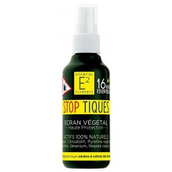 Spray Stop Tiques  aux 16 Huiles Essentielles 100% naturelles - E2 Essentiel Elements
