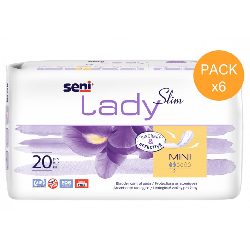 Seni Lady Slim Mini - Pack de 6 sachets - Protection urinaire femme Seni Lady - 1
