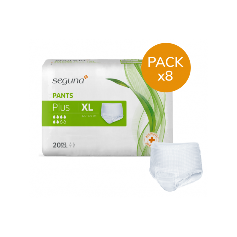 Seguna Pants Plus XL - Pack de 8 sachets - Slip Absorbant / Pants Seguna - 1 Seguna Pants Plus XL - Pack de 8 sachets - Slip Absorbant / Pants Seguna - 1