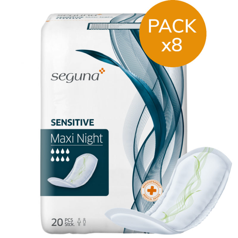Seguna Sensitive Maxi Night - Pack de 8 sachets - Protection urinaire femme Seguna - 1