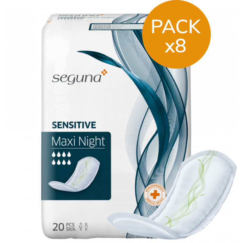 Seguna Sensitive Maxi Night - Pack de 8 sachets - Protection urinaire femme Seguna - 1 Seguna Sensitive Maxi Night - Pack de 8 sachets - Protection urinaire femme Seguna - 1