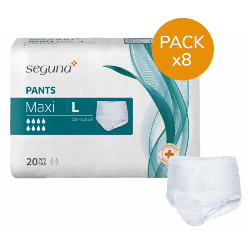 Seguna Pants Maxi L - Pack de 8 sachets - Slip Absorbant / Pants Seguna - 1 Seguna Pants Maxi L - Pack de 8 sachets - Slip Absorbant / Pants Seguna - 1