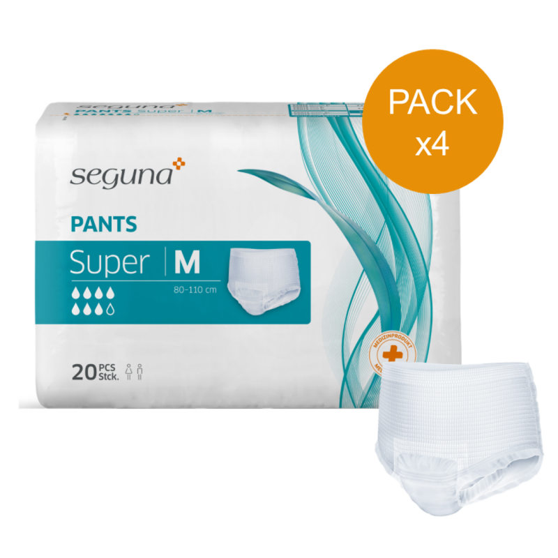 Seguna Pants Super M - ¨Pack de 4 sachets - Slip Absorbant / Pants Seguna - 1 Seguna Pants Super M - ¨Pack de 4 sachets - Slip Absorbant / Pants Seguna - 1