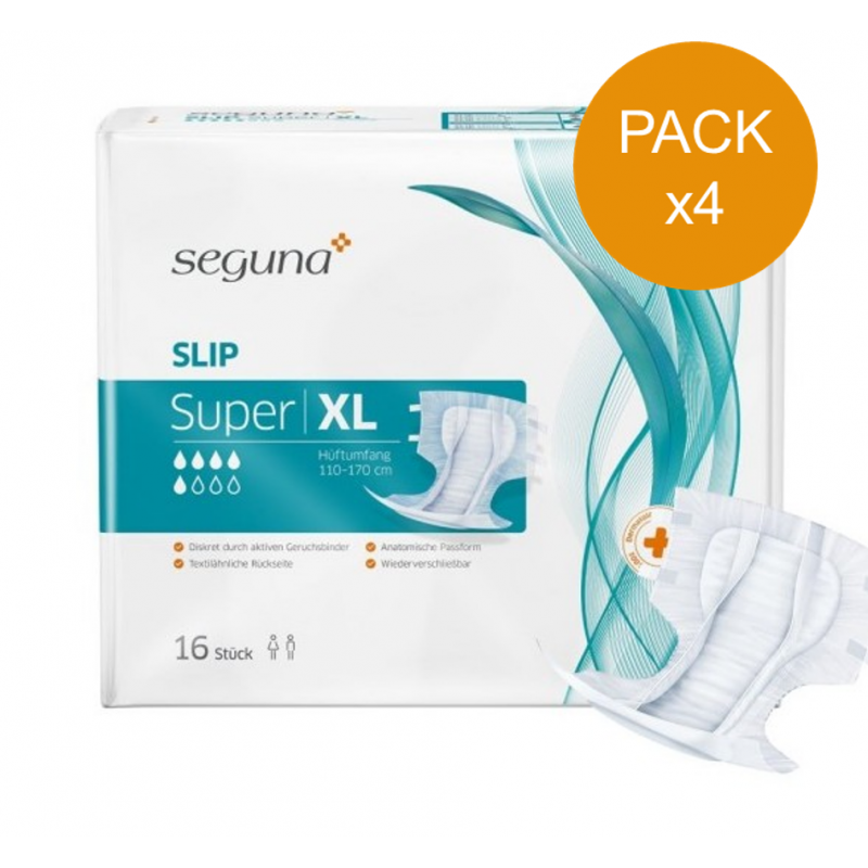 SEGUNA Slip Super XL - Pack de 4 sachets - Couches adultes Seguna - 1 SEGUNA Slip Super XL - Pack de 4 sachets - Couches adultes Seguna - 1