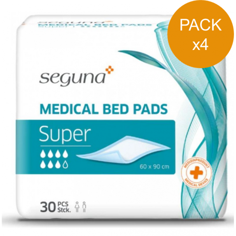 SEGUNA Medical Bed Pads Super - Pack de 4 sachets - Alèses jetables 60x90cm Seguna - 1 SEGUNA Medical Bed Pads Super - Pack de 4 sachets - Alèses jetables 60x90cm Seguna - 1