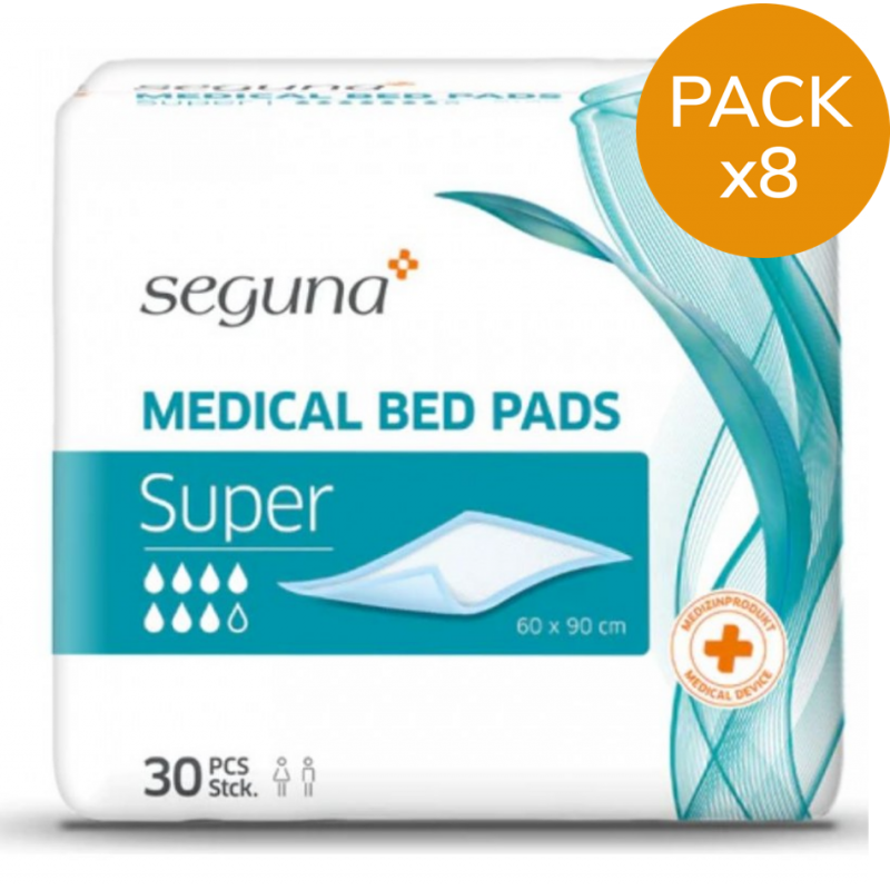 SEGUNA Medical Bed Pads Super - Pack de 8 sachets - Alèses jetables 60x90cm Seguna - 1