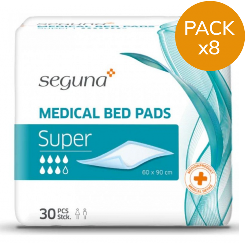 SEGUNA Medical Bed Pads Super - Pack de 8 sachets - Alèses jetables 60x90cm Seguna - 1 SEGUNA Medical Bed Pads Super - Pack de 8 sachets - Alèses jetables 60x90cm Seguna - 1